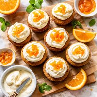 Orange Marmalade Muffins with Cream Cheese Frosting