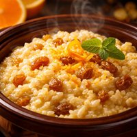 Orange Rice Pudding with Golden Raisins Crock Pot