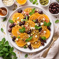 Orange Salad with Olives Mint