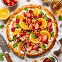 Orange Strawberry Breakfast Pizza
