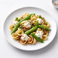 Orecchiette Caramelized Onions Sugar Snap Peas Ricotta