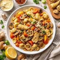 Orecchiette with Artichoke Hearts Mushrooms and Peppers