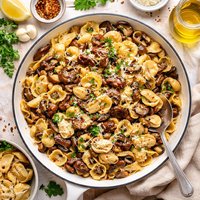 Orecchiette with Mushrooms Artichokes