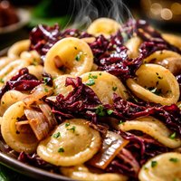 Orecchiette with Radicchio and Onions