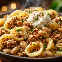 Orecchiette with Sausage Beans and Mascarpone