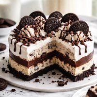 Oreo and Fudge Ice Cream Cake