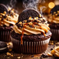 Oreo and Peanut Butter Brownie Cupcakes
