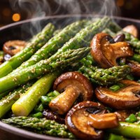 Oriental Asparagus and Mushrooms