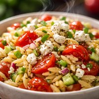 Orzo and Tomato Salad with Feta Cheese