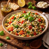 Orzo Salad with Basil Sherry Vinaigrette