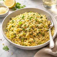 Orzo with Lemony Leek Sauce