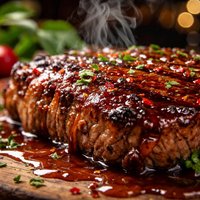 Oven Baked Beef or Pork Steak with Tangy Sauce