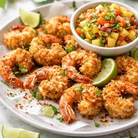 Oven Baked Coconut Shrimp with Pineapple Salsa