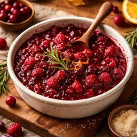 Oven Baked Cranberry Raspberry Sauce