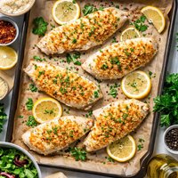 Oven Baked Fish Fillets with Parmesan Cheese
