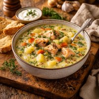Oven Baked Salmon Soup