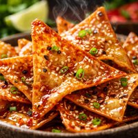 Oven Baked Teriyaki or Thai Wonton Chips