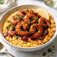 Oven Barbecue Shrimp Sweet Potato Grits