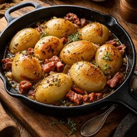 Oven Braised Onions with Ham