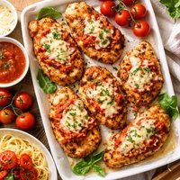 Oven Fried Cheesy Italian Chicken
