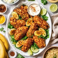 Oven Fried Chicken and Bananas