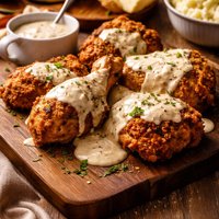 Oven Fried Chicken and Gravy