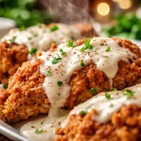 Oven Fried Chicken with Creamy Gravy