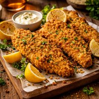 Oven Fried Lemon Crumb Fish