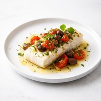 Oven Poached Halibut Provencal