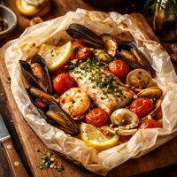 Oven Seafood Bake Pesce Al Cartoccio