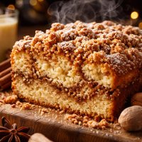 Overnight Eggnog Streusel Coffee Cake