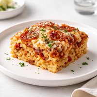 Overnight Macaroni Casserole Pizza Flavored