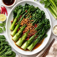 Oyster Sauce on Chinese Broccoli Gai Lan