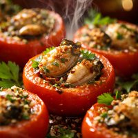 Oyster Stuffed Tomatoes or Mussels Stuffed Tomatoes