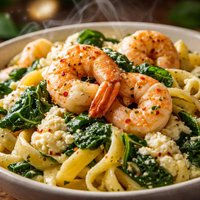 Pacific Northwest Prawn Ricotta and Spinach Pasta