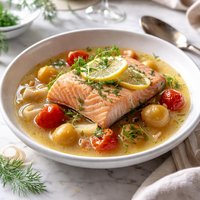 Pacific Northwest Salmon in White Wine Bouillon