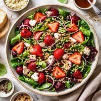 Pacific Northwest Strawberry Goat Cheese Pine Nut Salad