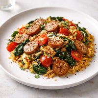 Paella for Impatient People 1 Pan Italian Chicken Sausage Orzo