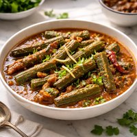 Pakistani Style Bhindi Ka Salan Okra Ladyfinger Curry
