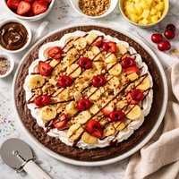 Pampered Chef Banana Split Brownie Pizza