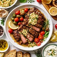 Pan-Seared Beef Steak with Garlic Herb Butter Sauce