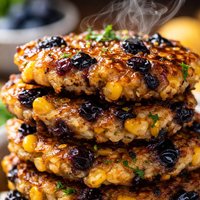 Pan Fried Blueberry Corn Fritters