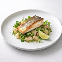 Pan Fried Fish on Potato Horseradish and Lime Salad