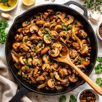 Pan Fried Onions Mushrooms