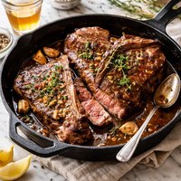 Pan Fried Porterhouse Steaks with Lynchburg Pan Sauce