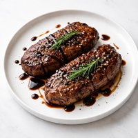 Pan Fried Steaks with Balsamic Glaze