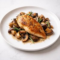 Pan Roasted Chicken with Mushrooms and Rosemary