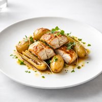 Pan Roasted Monkfish with Potatoes and Leeks