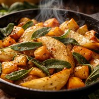 Pan Sauteed Butternut Squash Pears and Sage