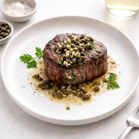 Pan Seared Filet Mignon with Caper Sauce